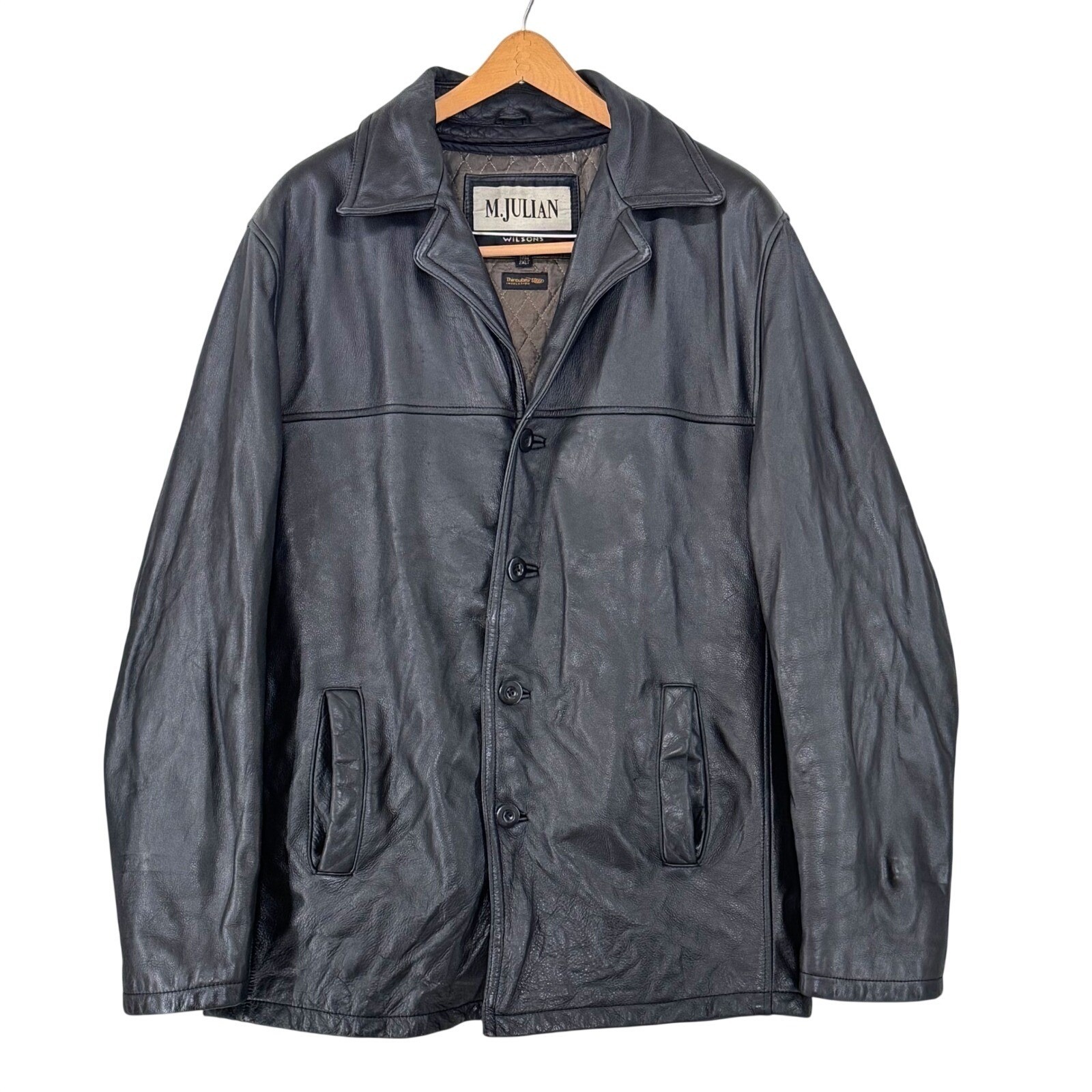 M. Julian Wilson's Leather Dean Winchester Black Bomber Jacket 2xlt Thinsulate